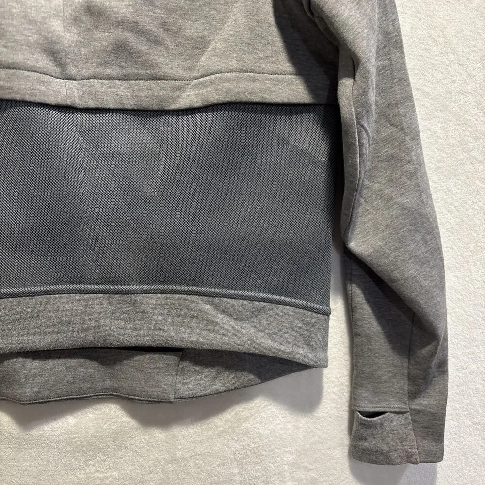 Nike Sportswear Tech Fleece Mesh Crew Zipper Thumbholes Gray Women's Size Small